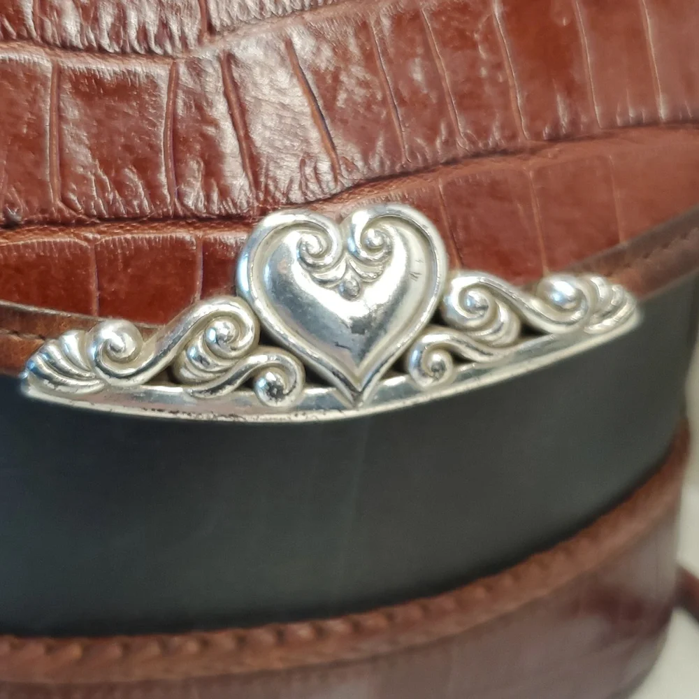 BRIGHTON Crossbody Bag with Croc Embossed Leather